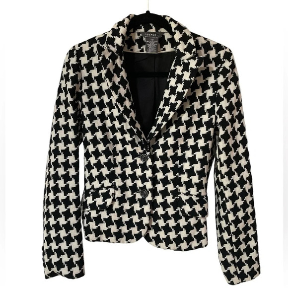 George by Mark Eisen Women’s Blazer Button Closure Collared Houndstooth Size 4 - Picture 10 of 10